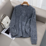 Soft Fuzzy Cashmere Sweater Crew Neck Cashmere Pullover Tops For Women