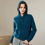 Women's Superfine 100% Cashmere Hooded Sweater - slipintosoft