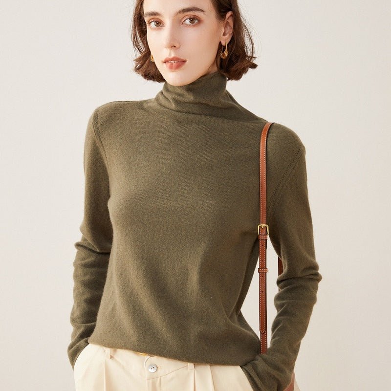 Womens Turtleneck Pure Cashmere Sweater Cashmere Tops