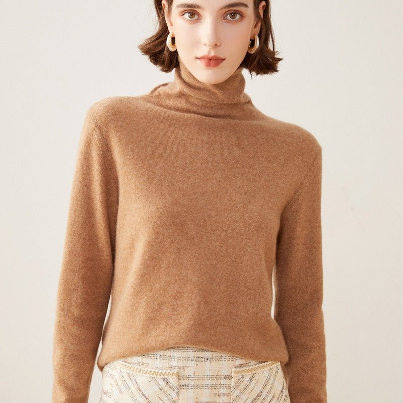 Womens Turtleneck Pure Cashmere Sweater Cashmere Tops