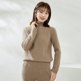 Womens Turtleneck Cashmere Sweater Long Sleeve Cashmere Pullover