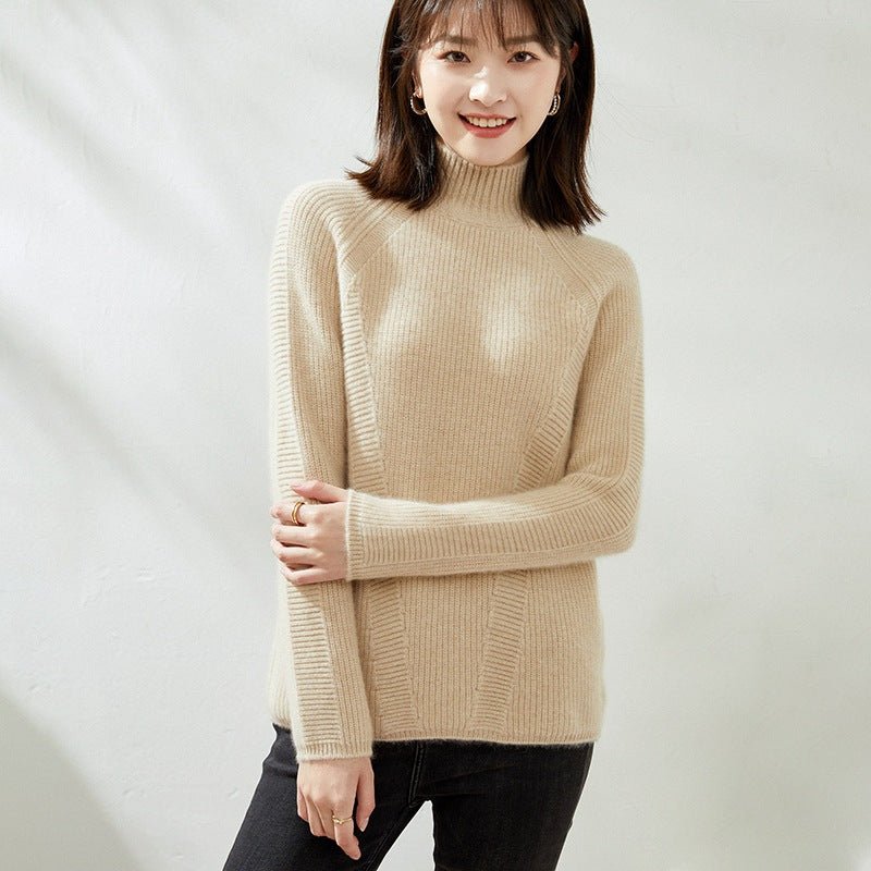 Womens Turtleneck Cashmere Sweater Long Sleeve Cashmere Pullover