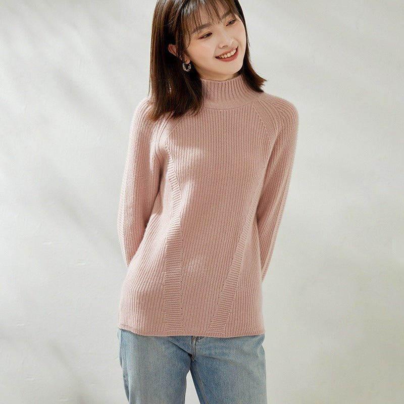 Womens Turtleneck Cashmere Sweater Long Sleeve Cashmere Pullover