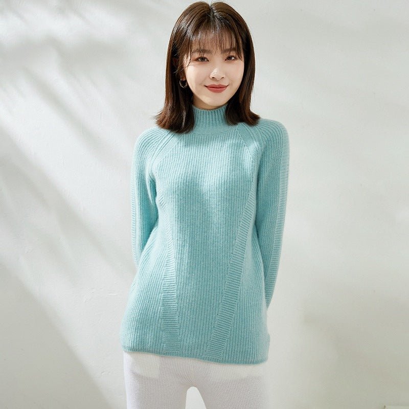 Womens Turtleneck Cashmere Sweater Long Sleeve Cashmere Pullover