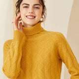 Women's Funnel-Neck Cashmere Sweater Long Sleeve Soft Warm Cashmere Tops - slipintosoft