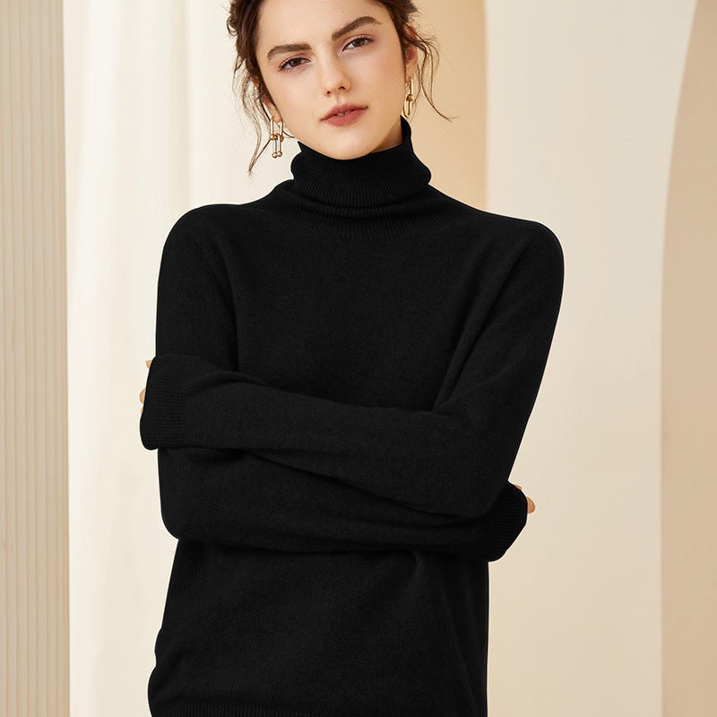 Womens Turtleneck Cashmere Sweater Cashmere Knitted Pullover