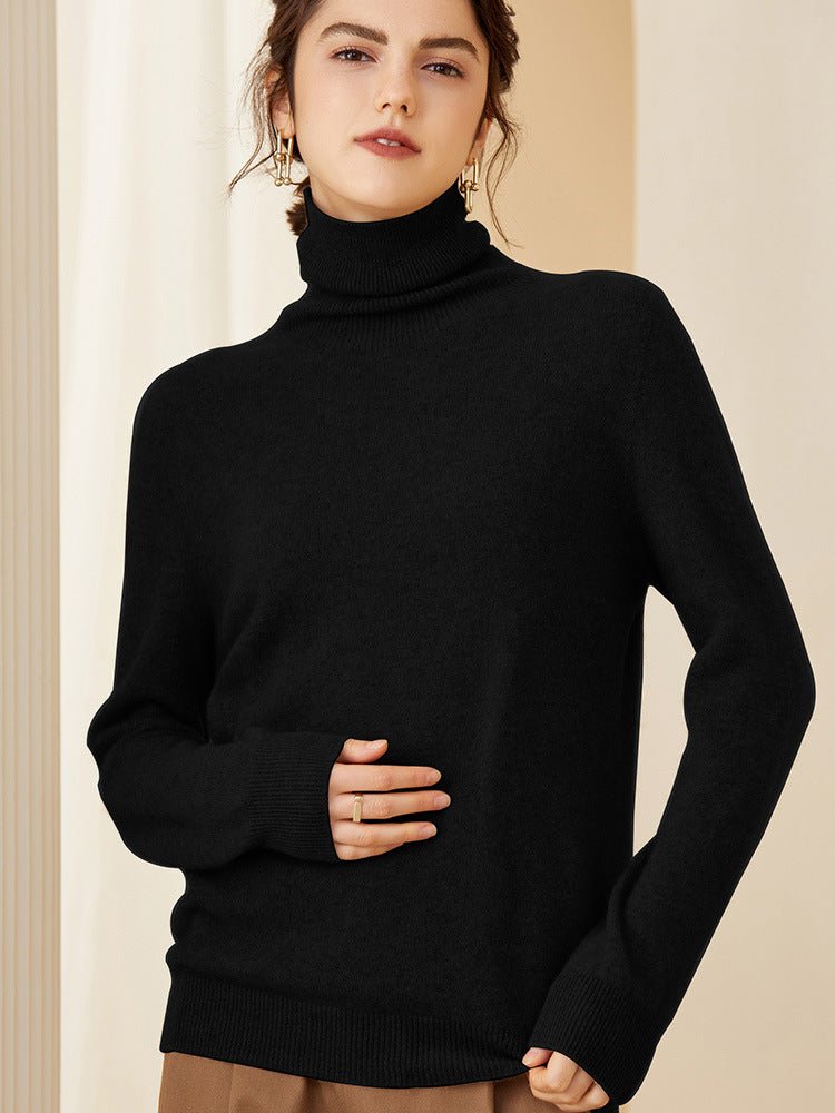 Womens Turtleneck Cashmere Sweater Cashmere Knitted Pullover