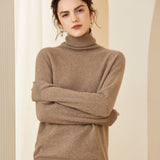 Womens Turtleneck Cashmere Sweater Cashmere Knitted Pullover