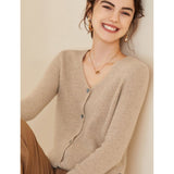 Womens Ribbed Knit Cashmere Cardigan V - Neck Long Sleeve Cashmere Coat