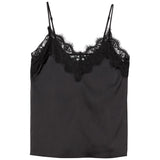 Women's V-neck Silk Camisole With Lace Sleeveless Casual Silk Tops