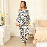 Zebra Silk Pajama Set Zebra Stripe Silk Pajamas For Women