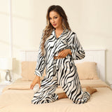 Zebra Silk Pajama Set Zebra Stripe Silk Pajamas For Women