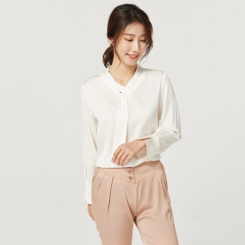 22MM Classic Silk Blouse 100% Silk Long Sleeves Top For Women Silk Shirt
