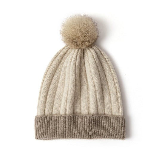 100% Cashmere Beanie Hat for Women, Luxury Lightweight Cashmere Cap for Winter - slipintosoft