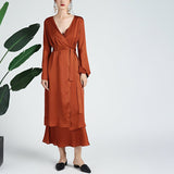 22 Momme Full Length Cowl Neck Silk Dress Chic Slip Dress 100% Mulberry Silk Dress - slipintosoft