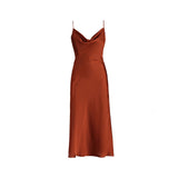 22 Momme Full Length Cowl Neck Silk Dress Chic Slip Dress 100% Mulberry Silk Dress - slipintosoft