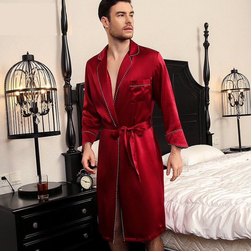 19 Momme Luxury  Silk Matching Robe For Couple 100% Pure Silk Robe For Adults Woman And Man Silk Bathrobe