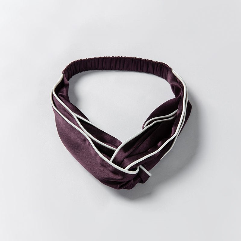 Pure Mulberry  Silk HeadBand With Trimming For Women