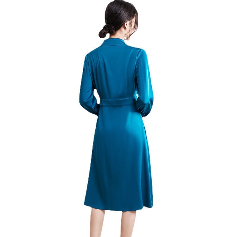 Luxury Long Sleeves Silk Dresses For Ladies 100% Mulberry Silk Dress - slipintosoft