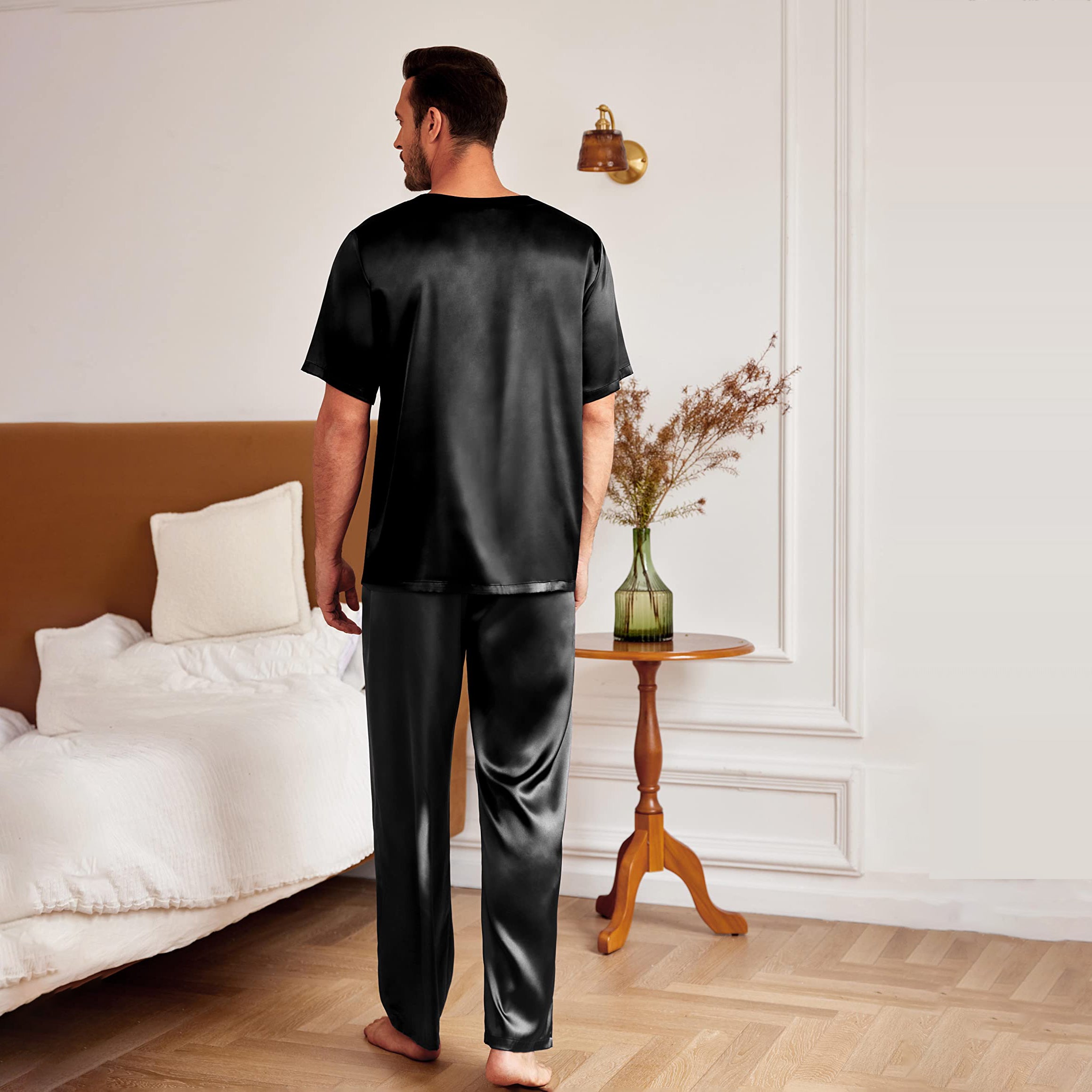Men's Silk Pajamas set Simple & Comfortable Silk sleepwear - slipintosoft