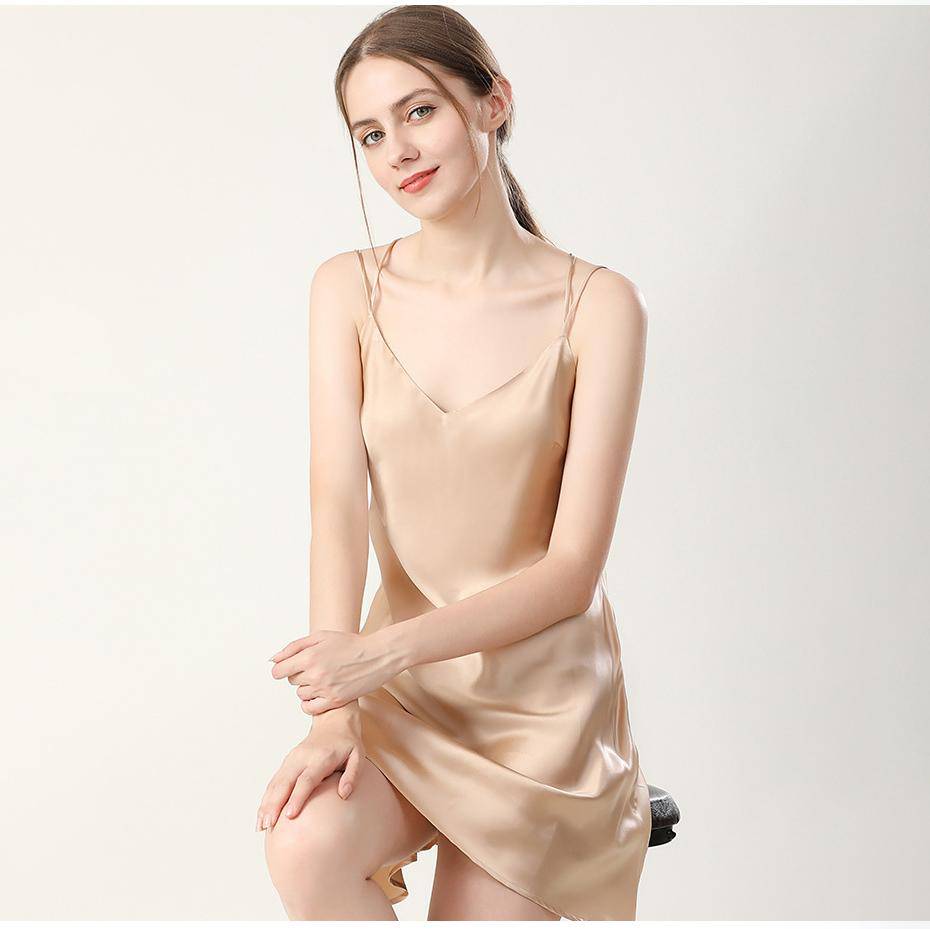 19 Momme Classic Short Silk Nightgown and Robe Set Silk Sleepwear for Women -  slipintosoft