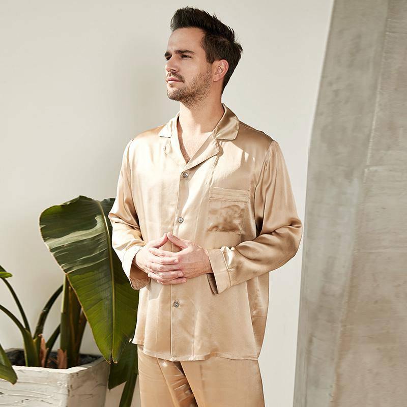Silk Couple Pajamas Sets Luxurious Silk Matching Pajamas Home Wear for