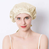 Silk Sleep Cap for Women Traceless Half Black Elastic 100 Real Mulberry Silk Flat Cap Sleeping for Hair -  slipintosoft