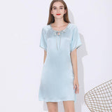 19 Momme Women's Silk Nightgown Ladies Round Neck Regular Sleepwear Luxurious Nightdress -  slipintosoft