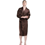 Long Silk Robe For Men Big and Tall Silk Dressing Gown -  slipintosoft