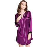 Long Sleeved Women's Sleep Shorts ladies Nightshirts -  slipintosoft