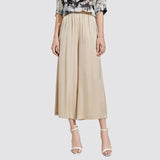 Women Mulberry Silk cropped pants Long Wide-leg Silk trousers - slipintosoft