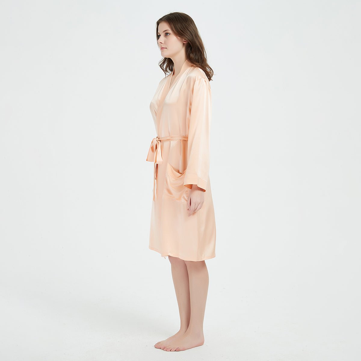 Womens Long Sleeve Silk Kimono Robe - slipintosoft