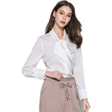 Womens Mulberry Silk Blouse Long Sleeve Lady Silk Shirt Blouse Tops - slipintosoft