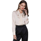 Womens Mulberry Silk Blouse Long Sleeve Lady Silk Shirt Blouse Tops