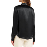 Women's Silk Blouse Long Sleeve Lady Silk Shirt Casual Office Work Blouse Silk Shirt Tops - slipintosoft